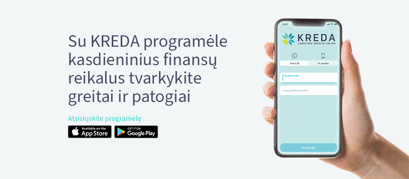 Ignalinos kredito unijos nariai gali naudotis KREDA mobiliąja programėle